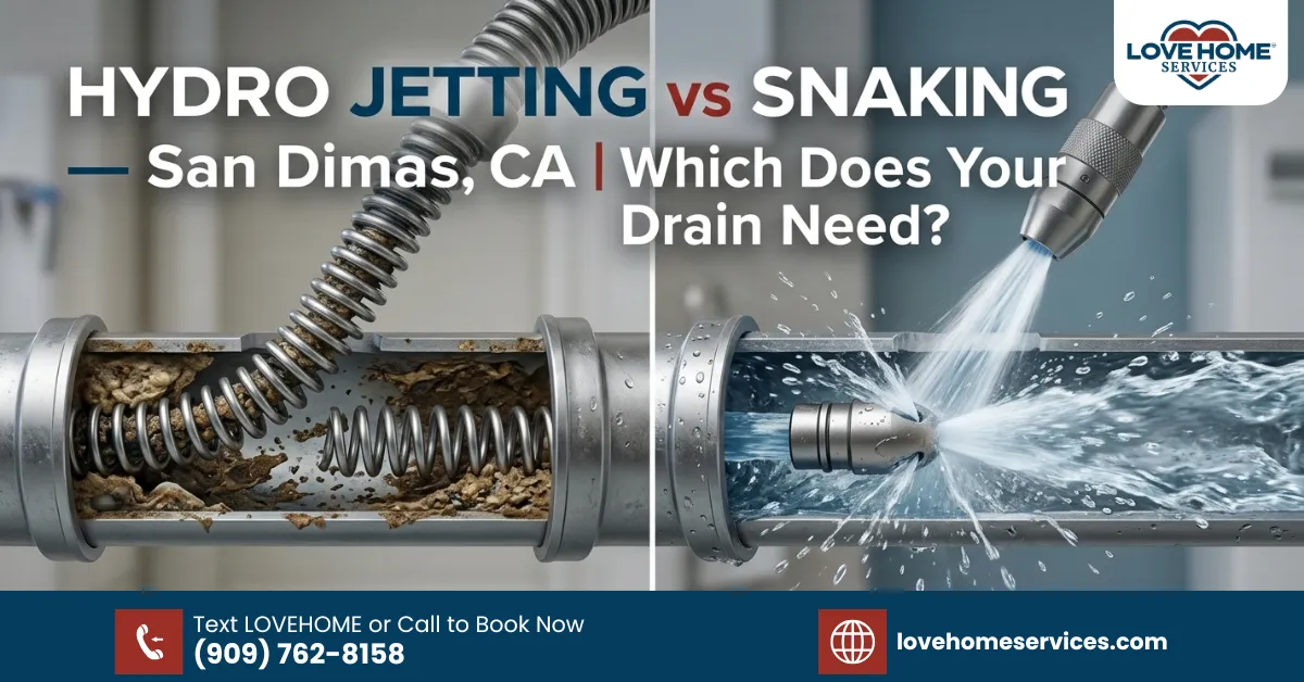 Drain Cleaning in San Dimas — Hydro Jetting vs Snaking | Love Home Services