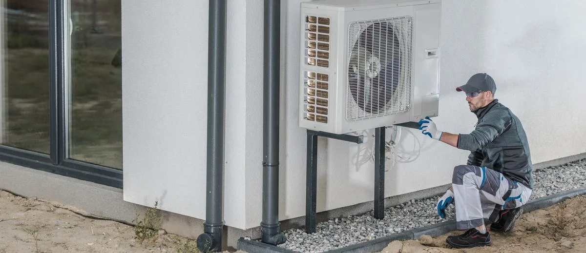 New residential heat pump system installed outside a Rancho Cucamonga home